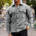 Men's Lapel Single Breasted Solid Color Jacket