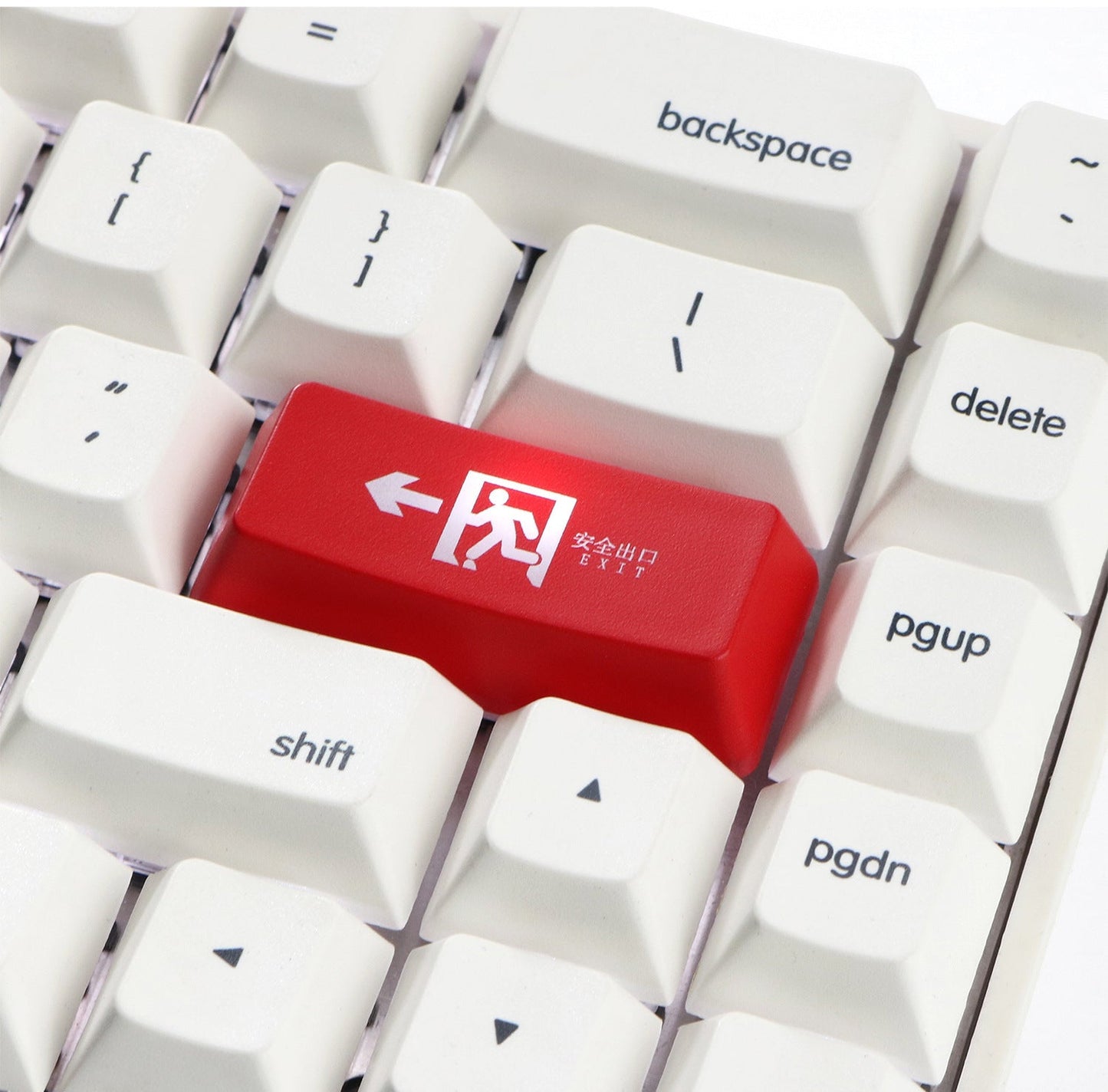 Safety Evacuation Exit Backspace Key Personalized Transparent Cap