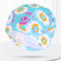 Pleated Swim Cap Men's And Women's Cute Print Solid Color Adult Plus Size