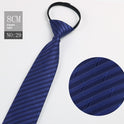 Black Men's Tie Striped Blue Business Tie Lazy Zip Tie In Stock Wholesale Pull Peels