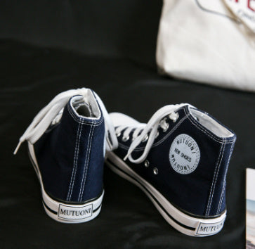 High-top canvas shoes