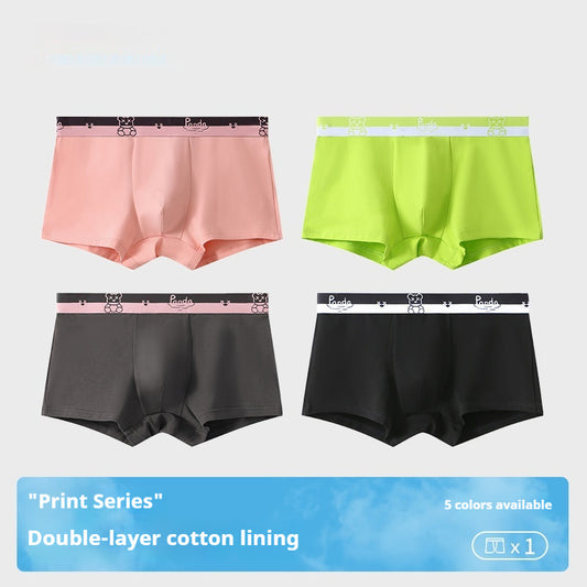 Breathable Teddy Bear Printed Men's Boxer Shorts