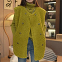 Classic Fleece Lamb Wool Mid-length Loose-fitting Waistcoat