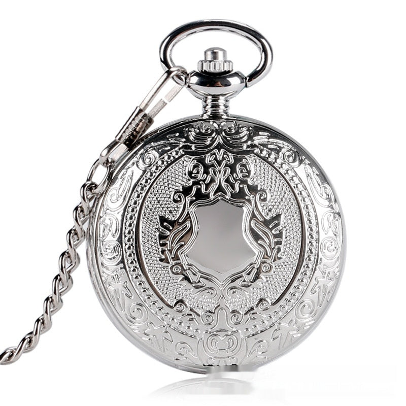 Flip Necklace Gold Double-sided Carved Shield Manual Manipulator Pocket Watch