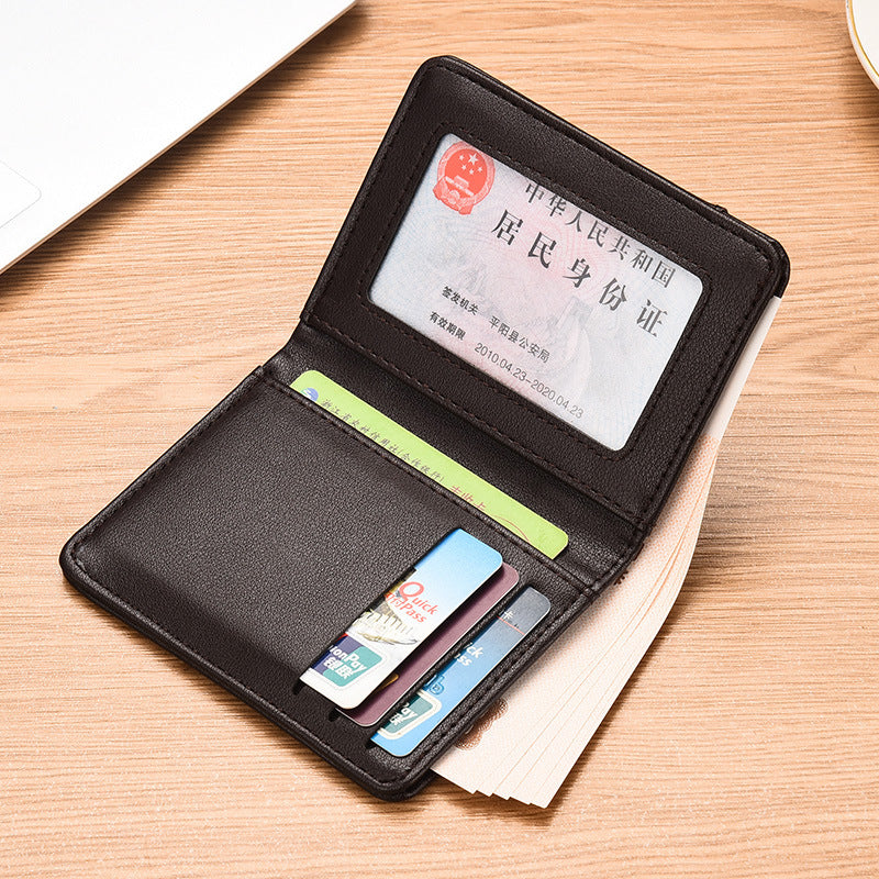 Ultra-thin Men's Vertical Mini Wallet Driver's License Bag