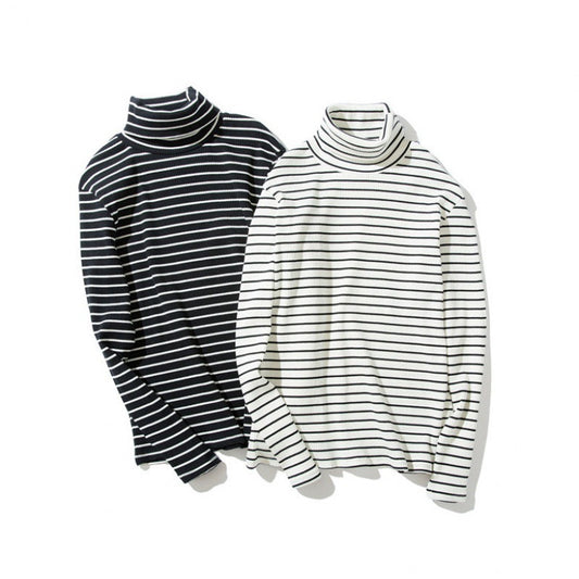 Black And White Striped Turtleneck Men And Women