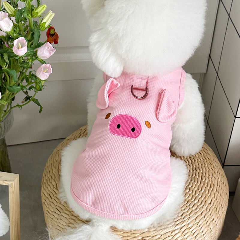 Spring And Summer New Dogcat Clothes Waffle Vest