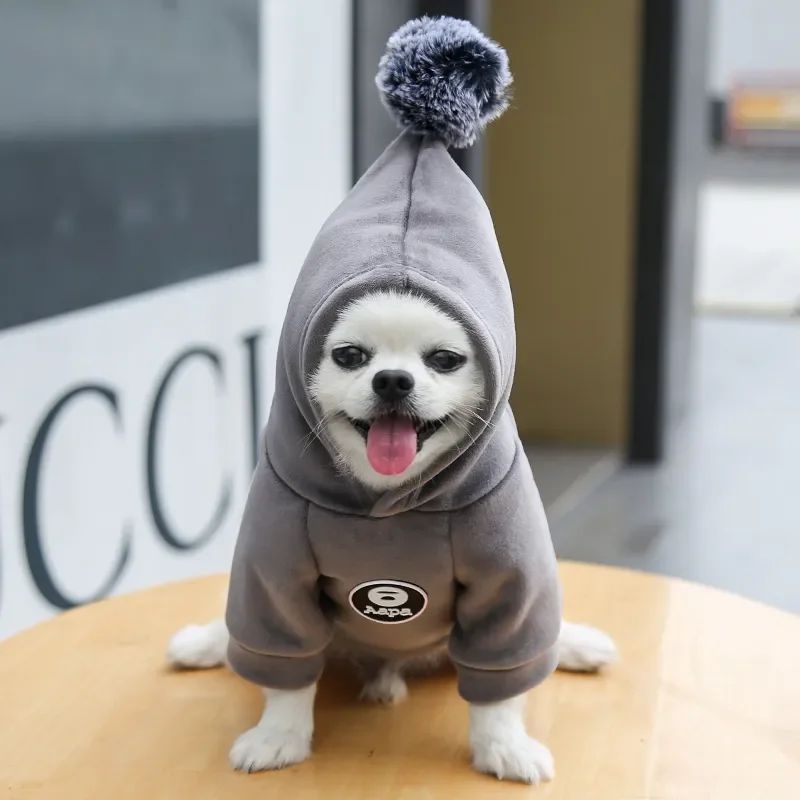 Pet Dog Cat Clothes Fleece Hooded Hairball Coat Jacket Winter Kitty Small Medium Dogs Cats Cool Pajamas Chihuahua