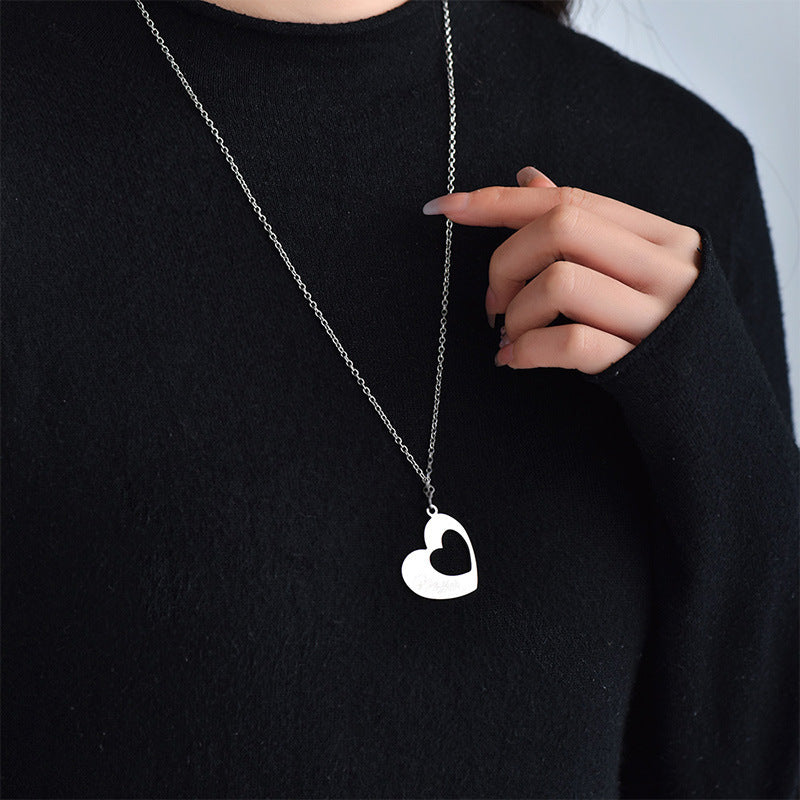 Heart-shaped Stitching Stainless Steel Necklace