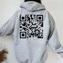 F K You QR Code Hoodie Cross-border European Code Plus Size Men's And Women's Same Fleece-lined QR Code Hoodie