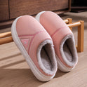 Solid Striped Home Slippers Winter Warm Fleece Shoes Men Indoor Bedroom Floor Plush Slippers For Women Couple