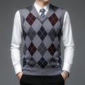 Fall Winter Men Sleeveless Knitted Sweater