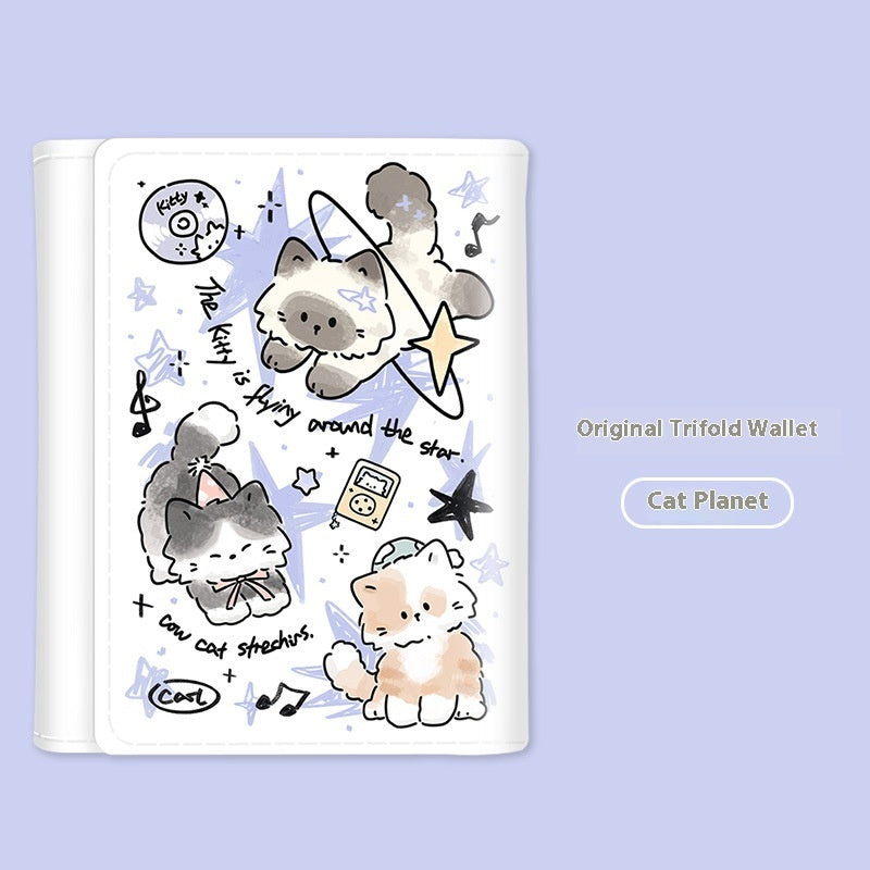 Cartoon Wallet Cute Original Design Multiple Card Slots Female