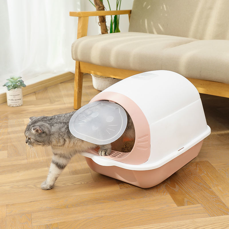 Elevated Semi-closed Litter Suction Deodorant Cat Toilet With Flip Cover