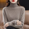 Lapel Sweater Women's Autumn And Winter Women's Solid Color Turtleneck Knitting Bottoming Shirt Sweater