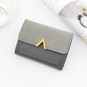 Simple Bronze Gold V-shaped Ladies Short Wallet