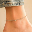 Women's Stylish And Simple Personality Light Luxury Copper Bead Double Layer Ornament Anklet