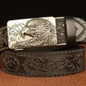 Self-buckled Men's Belt Leather Personalized Carved Casual Jeans