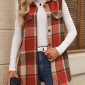 Women's Fashion Plaid Sleeveless Vest Loose