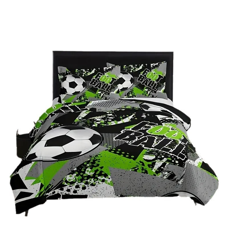 Fashion Down Quilt Cover Suit Football Printed Bedding Soft And Comfortable Suitable For Bedroom