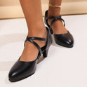 Stiletto Heel Buckle Strap Pointed Toe Women's Mid Heel Sandals