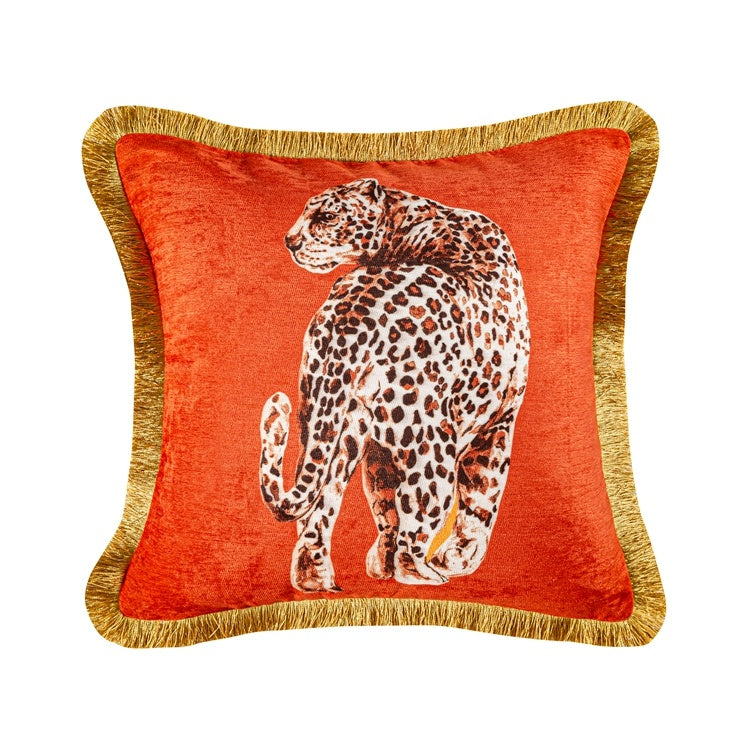 Fashion Leopard Sofa Waist Cushion Tide Brand Pillowcase