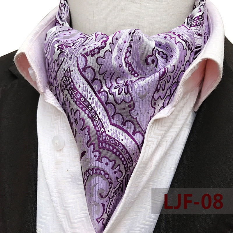 Men's Scarf Jacquard Polyester Fashionable And Warm