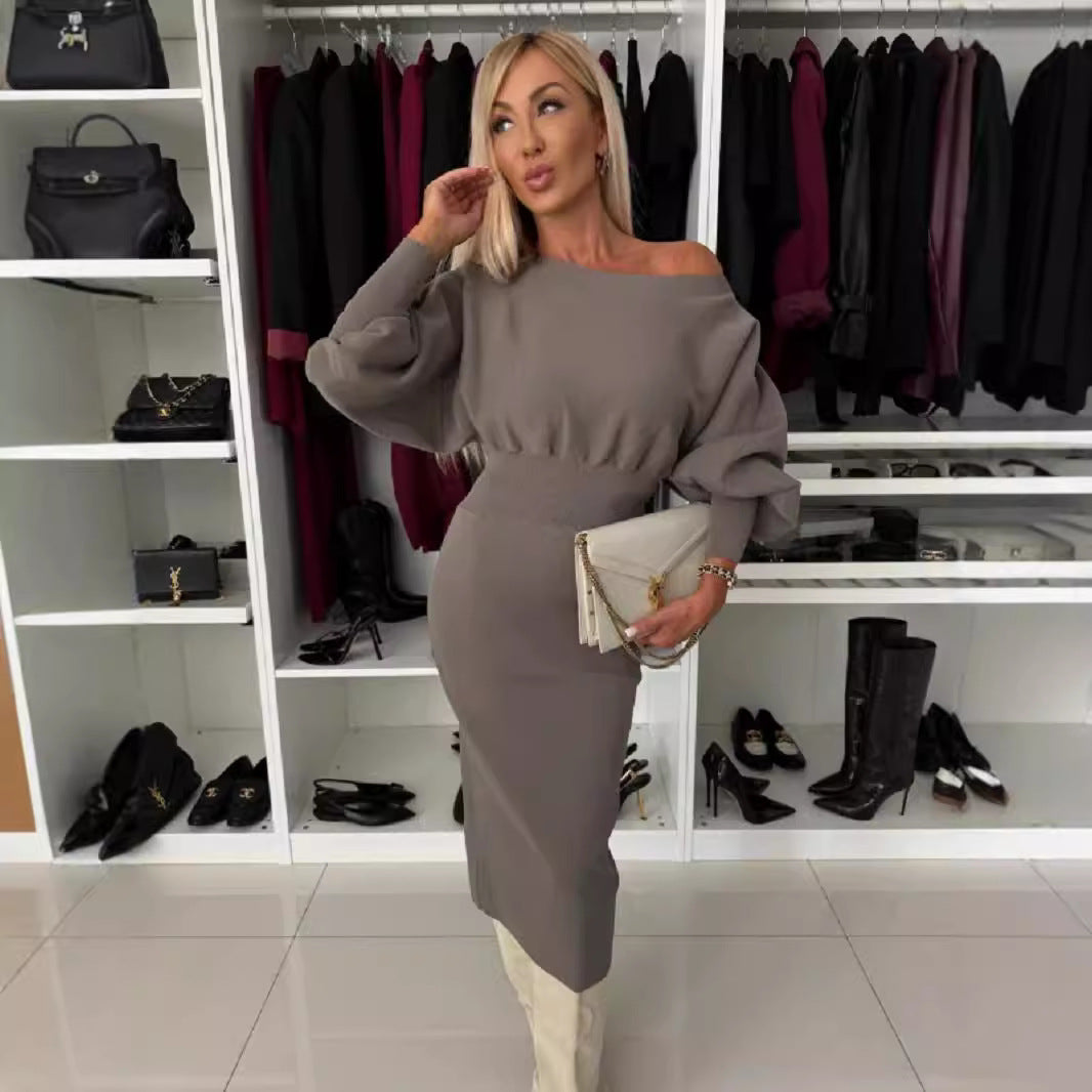 Women's Slim Fit Dress Oversized Knit