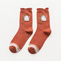 All-matching Caramel Cartoon Women's Cotton Tube Socks