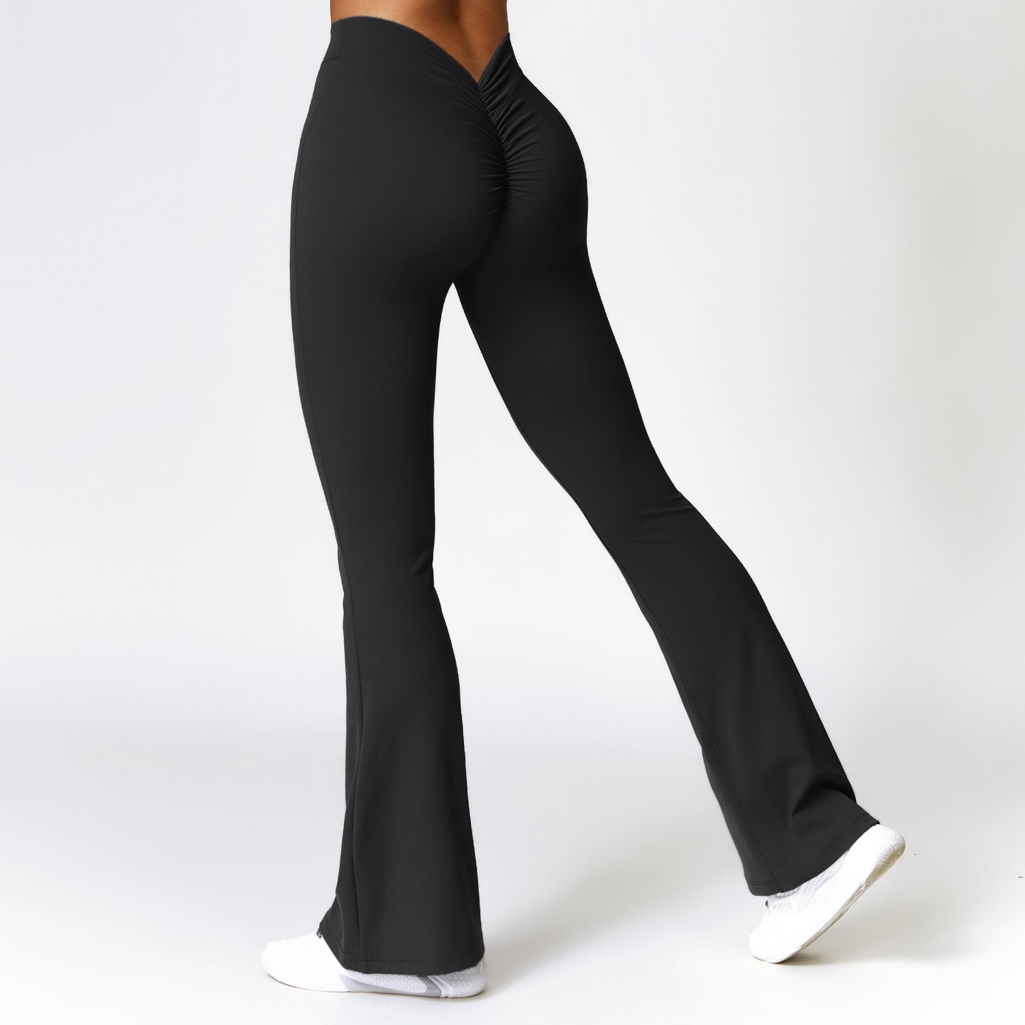 High-waist Quick-drying Fitness Sports Wide Legs Bootcut Trousers