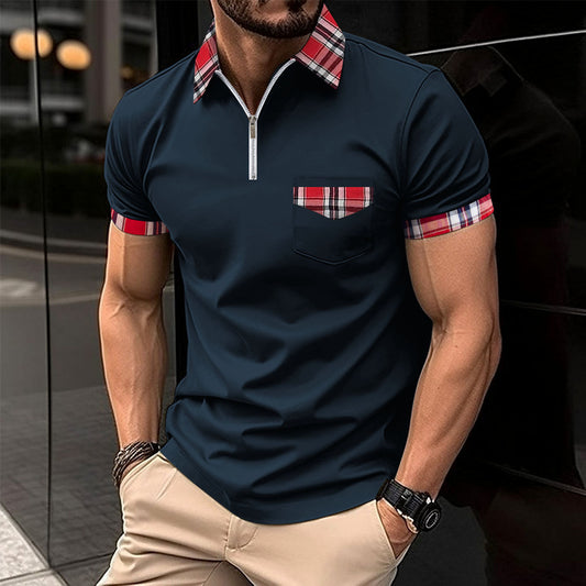 Men's Fashion Solid Color Casual Short Sleeve