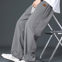 Ice Silk Pants Men's Thin Straight Loose Trousers