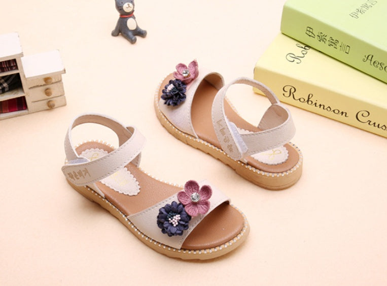 Fashion Children's Shoes Korean Princess Open-toe Middle-aged Children's Little Girls Beach Shoes