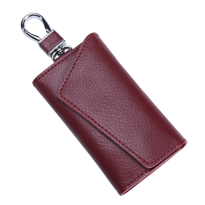 Large Capacity Real Leather Car Key Case