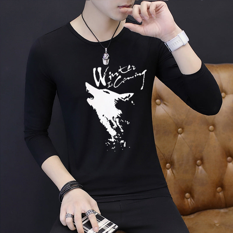 Long-sleeved Bottoming Autumn Clothes Korean Shirt T-shirt Men