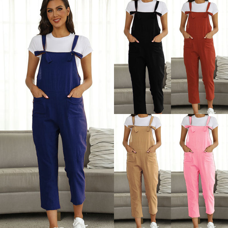 New Hot Sell Casual Plus Size Suspender Jumpsuit