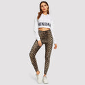 Fashion Leopard Print Leggings Stretch Slim Tight Waist Ankle-length Pants