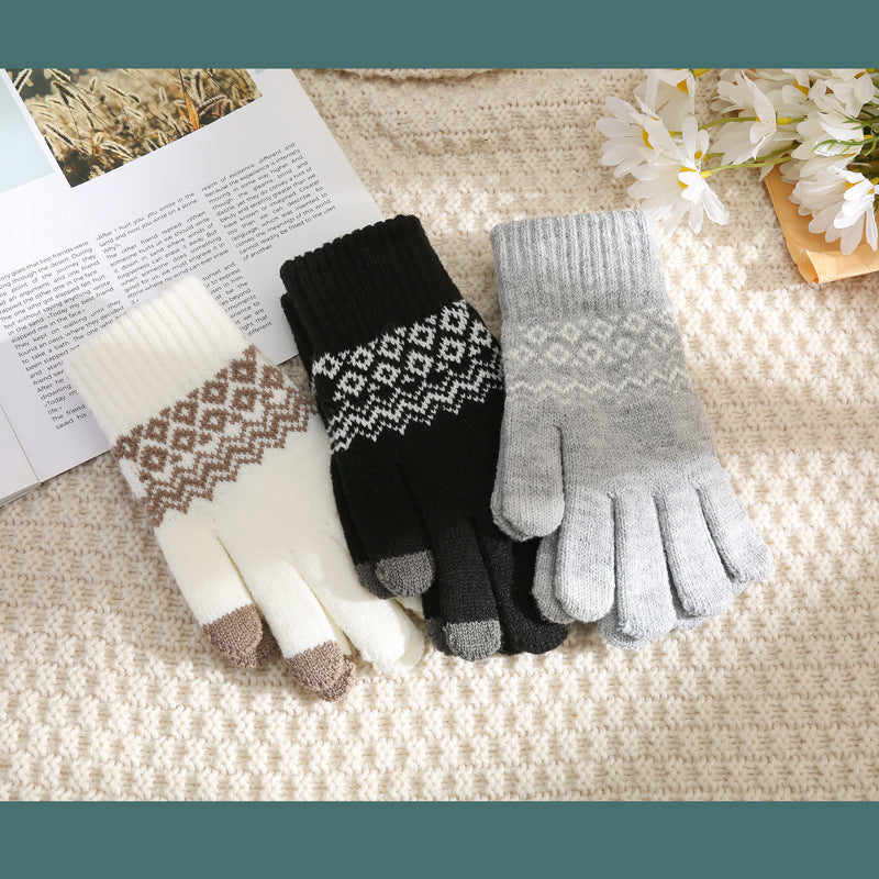 Cashmere-like Wavy Gloves For Men And Women