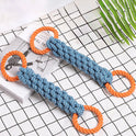 Pet Dog Toy Double-ring Chewable Cotton Knot Toy Tooth Cleaning Durable Braided Bone Rope Pet Teething Toy Pet Supplies