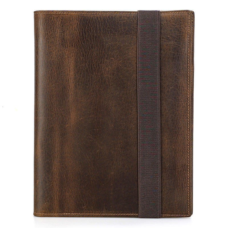 Crazy Horse Leather A5 Paper Notebook Multi-function Protective Sleeve