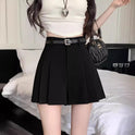 Gray Suit Shorts For Women Pleated Pantskirt