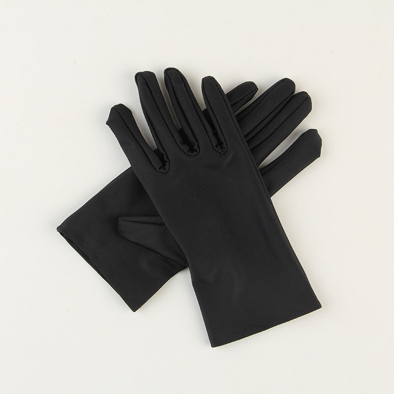 Acrylic High Elasticity Solid Color Sunscreen Gloves For UV Protection