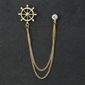 Fashion Simple Men's Chain Rudder Brooch