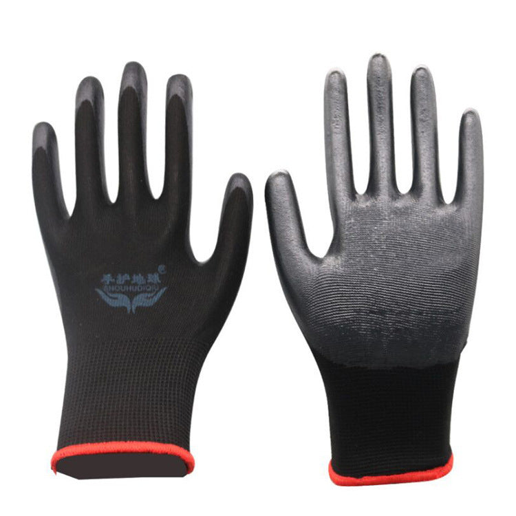 Black Nitrile Protective Gloves Work Protection