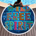 3D Illusion Embossed Letter Digital Printing Round Beach Towel