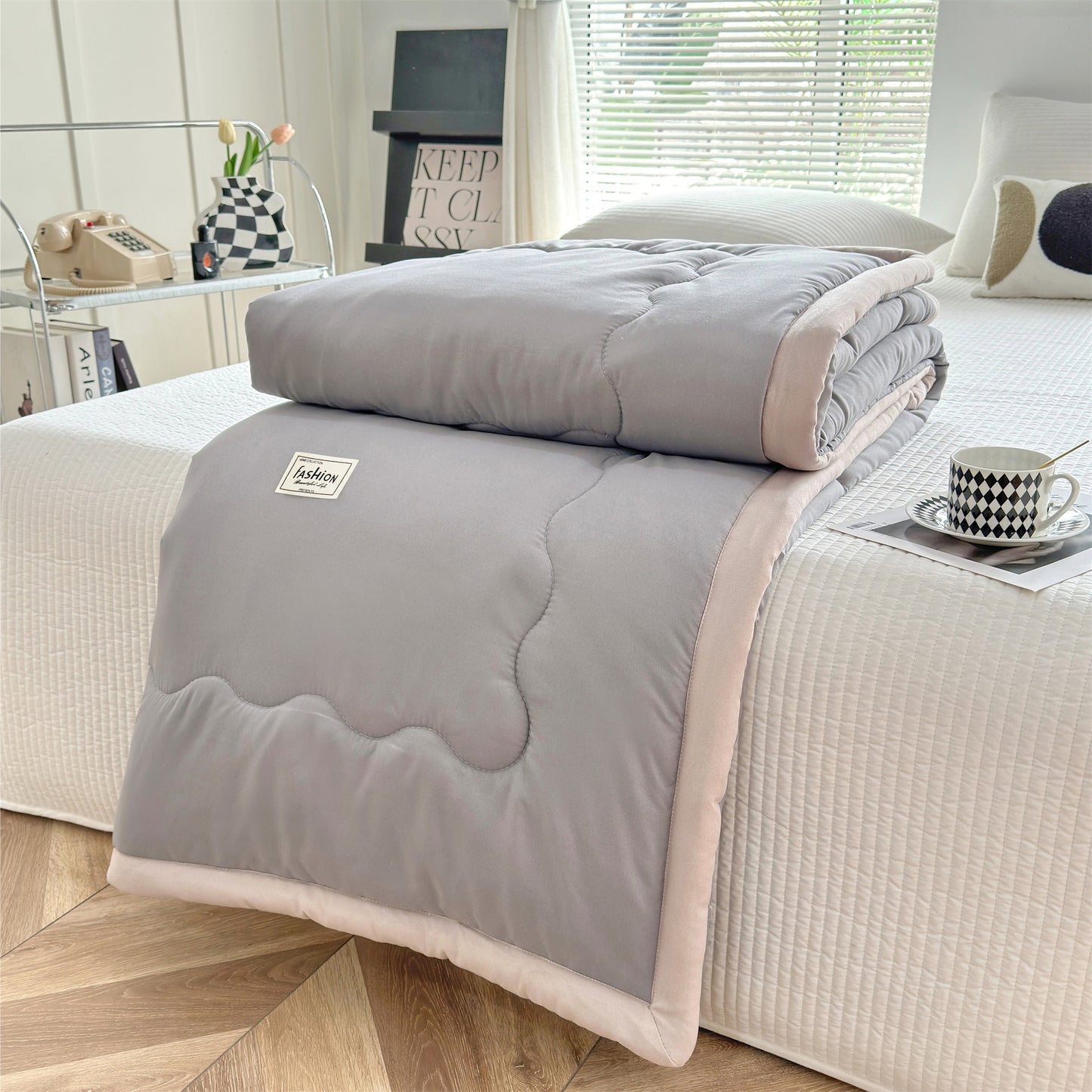 Summer Quilt Solid Color Air-conditioning Summer Cooling Duvet Double Gift Quilt Washable Single Thin Duvet