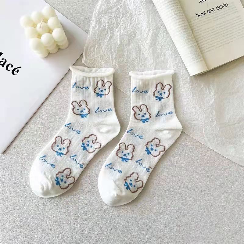 White Lace Cartoon Stockings Can Be Spring And Fall Japanese Jk Pile Of Socks Summer