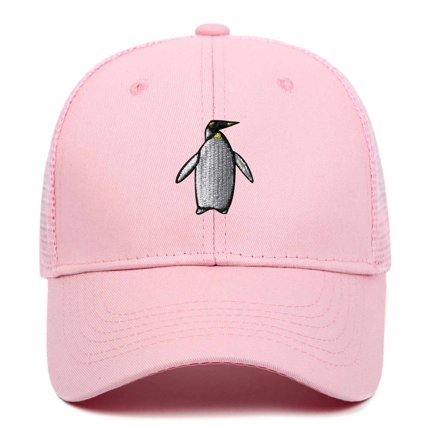 Penguin Embroidery 6 Mesh Baseball Hat Men And Women Outdoor Sunshade