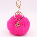 Christmas Snowflake Plush Key Chain Alloy Bag Pendant