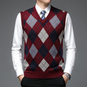 Fall Winter Men Sleeveless Knitted Sweater